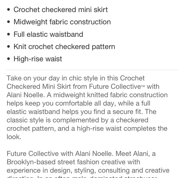 Crochet Checkered Mini Skirt - Future Collective with Alani Noelle Yellow/ White - Picture 5 of 9